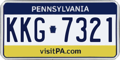 PA license plate KKG7321