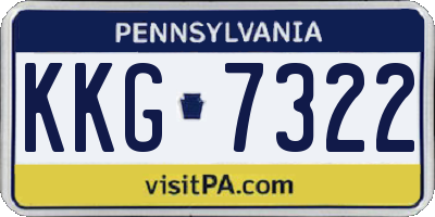 PA license plate KKG7322