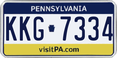 PA license plate KKG7334