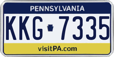PA license plate KKG7335