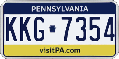 PA license plate KKG7354