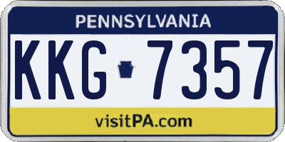 PA license plate KKG7357
