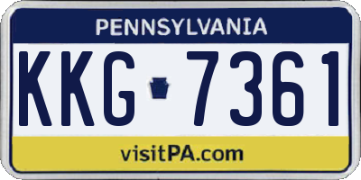 PA license plate KKG7361
