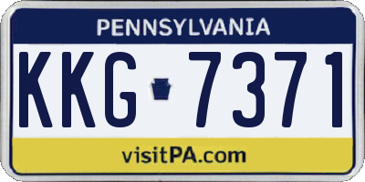 PA license plate KKG7371