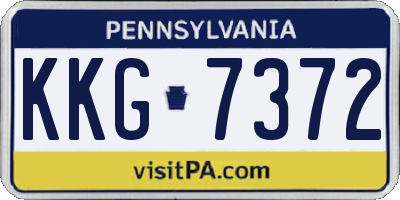 PA license plate KKG7372