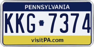 PA license plate KKG7374