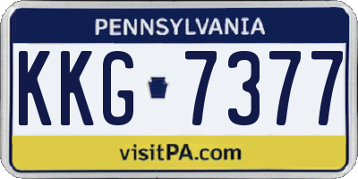 PA license plate KKG7377