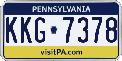 PA license plate KKG7378