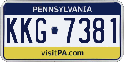 PA license plate KKG7381