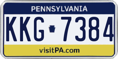 PA license plate KKG7384