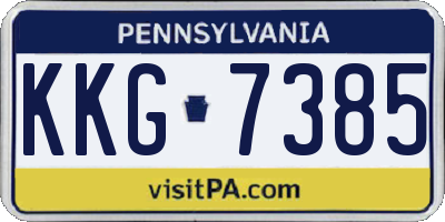 PA license plate KKG7385