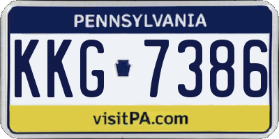 PA license plate KKG7386