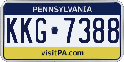 PA license plate KKG7388