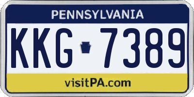 PA license plate KKG7389