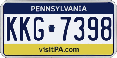 PA license plate KKG7398