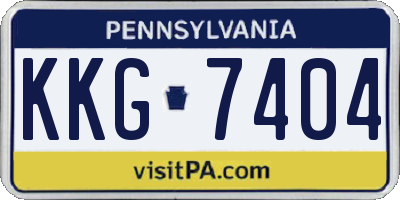 PA license plate KKG7404