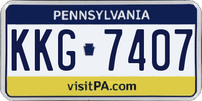 PA license plate KKG7407