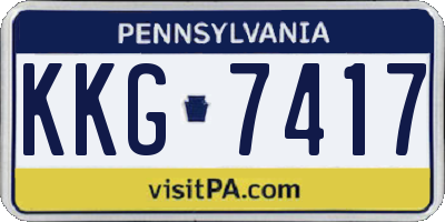 PA license plate KKG7417