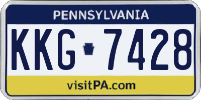 PA license plate KKG7428