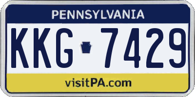 PA license plate KKG7429