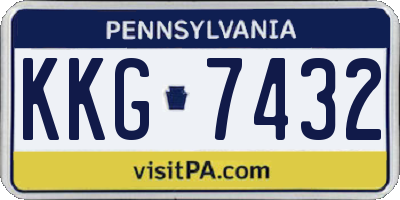 PA license plate KKG7432