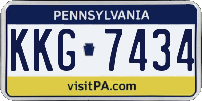 PA license plate KKG7434