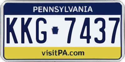 PA license plate KKG7437