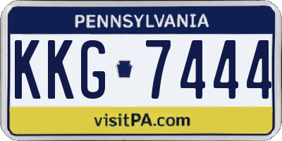 PA license plate KKG7444