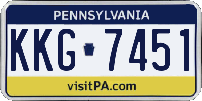 PA license plate KKG7451