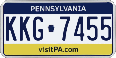 PA license plate KKG7455