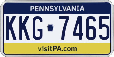 PA license plate KKG7465