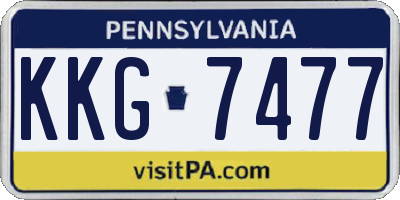 PA license plate KKG7477