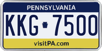 PA license plate KKG7500