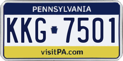 PA license plate KKG7501