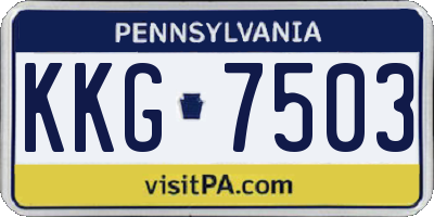 PA license plate KKG7503