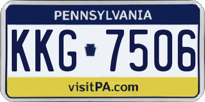PA license plate KKG7506