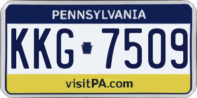 PA license plate KKG7509