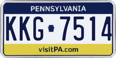 PA license plate KKG7514