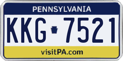 PA license plate KKG7521