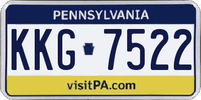 PA license plate KKG7522