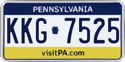 PA license plate KKG7525