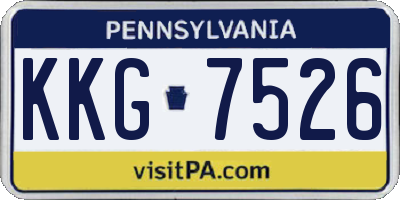 PA license plate KKG7526