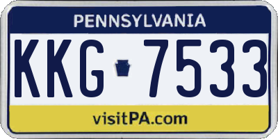 PA license plate KKG7533