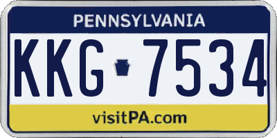 PA license plate KKG7534