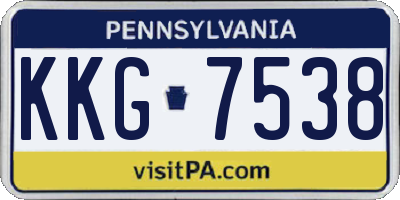PA license plate KKG7538