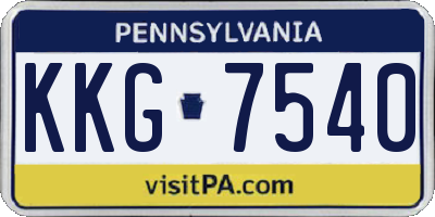 PA license plate KKG7540