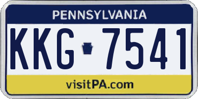 PA license plate KKG7541
