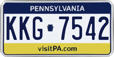 PA license plate KKG7542