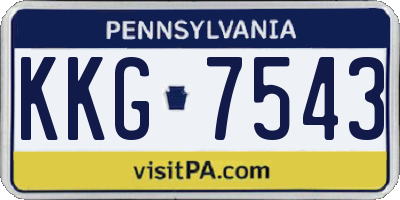 PA license plate KKG7543