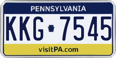 PA license plate KKG7545